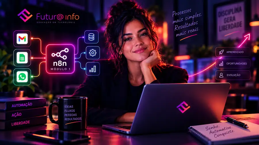 Campanha personalizada Futur@ Info sobre automação com IA e N8N Módulo 1